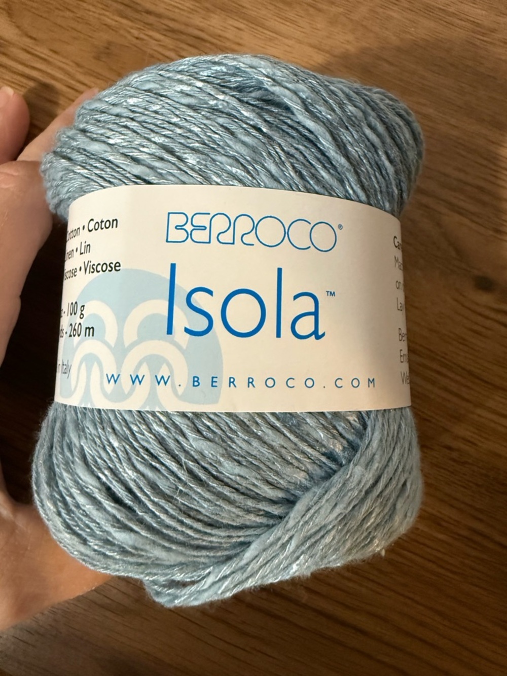 Berroco Isola Lightweight Cotton-Linen Yarn - Light Blue